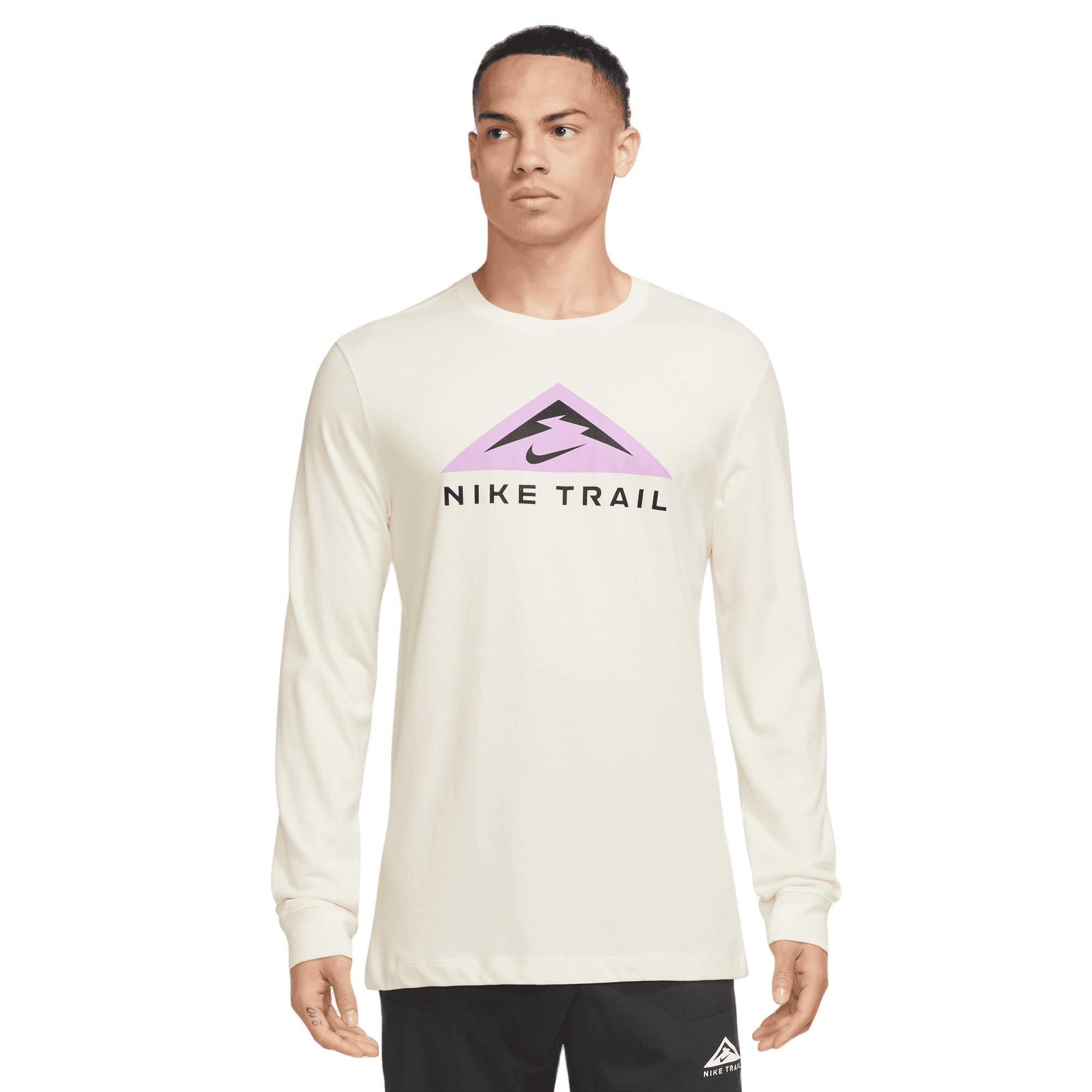 Nike Men's Dri-FIT Long Sleeve Trail Running Shirt-Coconut Milk